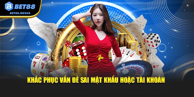 Khắc phục vấn đề sai mật khẩu hoặc tài khoản